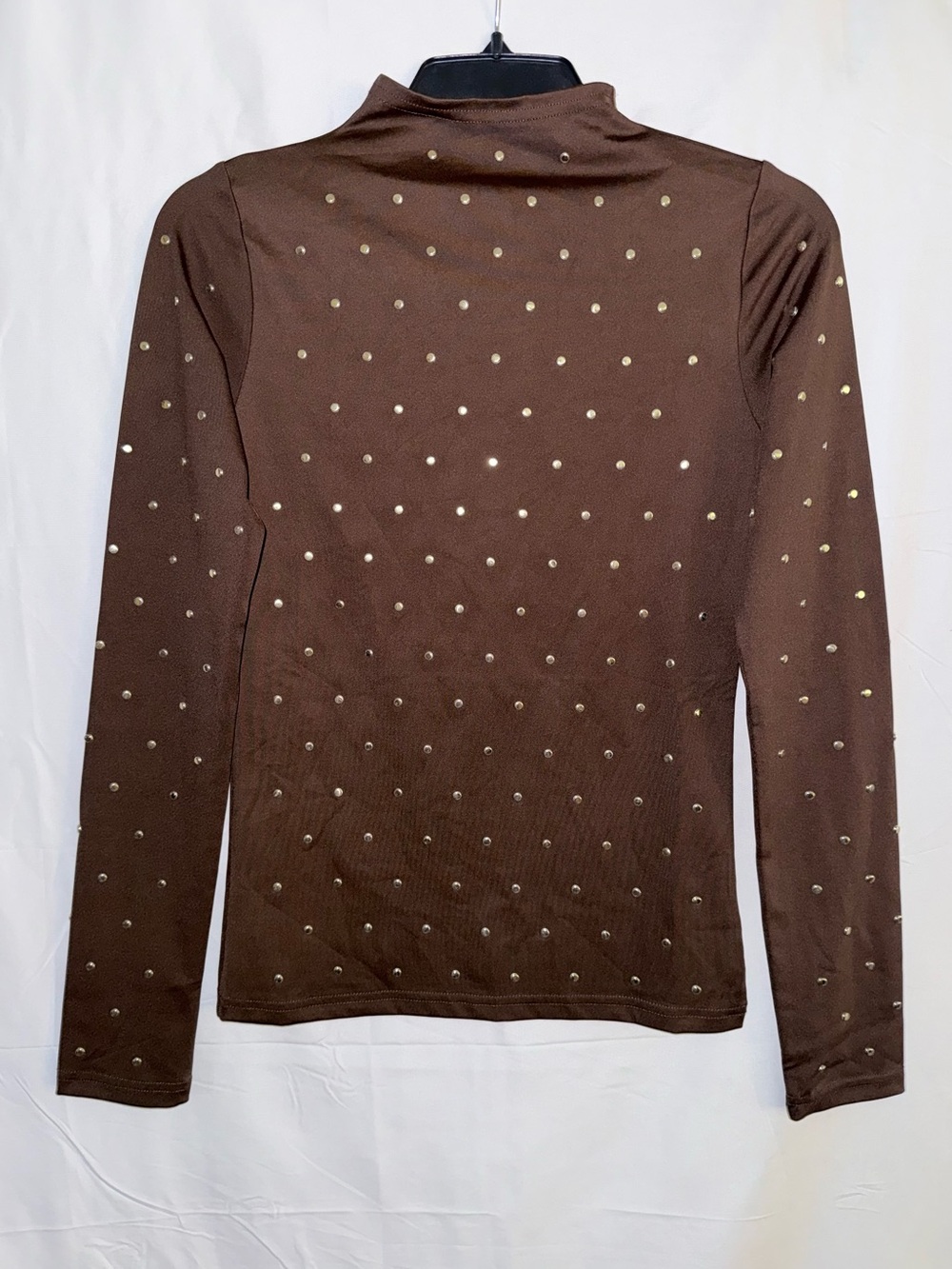 NWT Fashion Nova Elira Studded Long Sleeve Mock Neck Top Size Medium